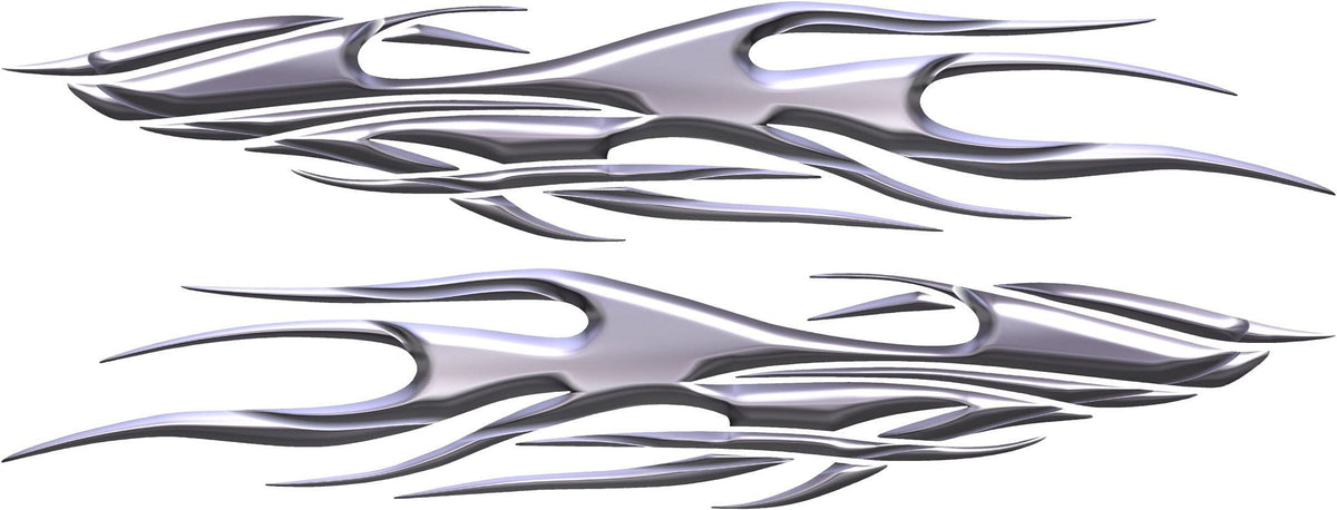 3d chrome flames decals kit for car